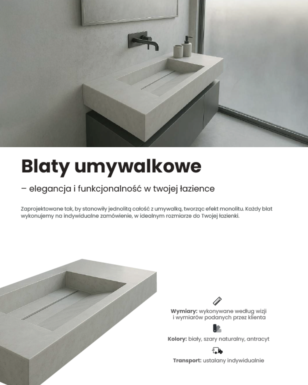 blaty umywalkowe